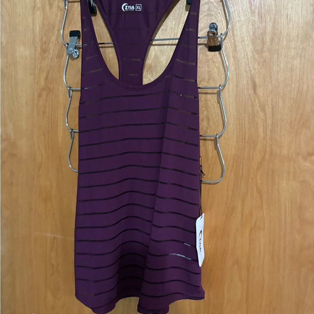Ziya Women's Purple Striped Tank Top